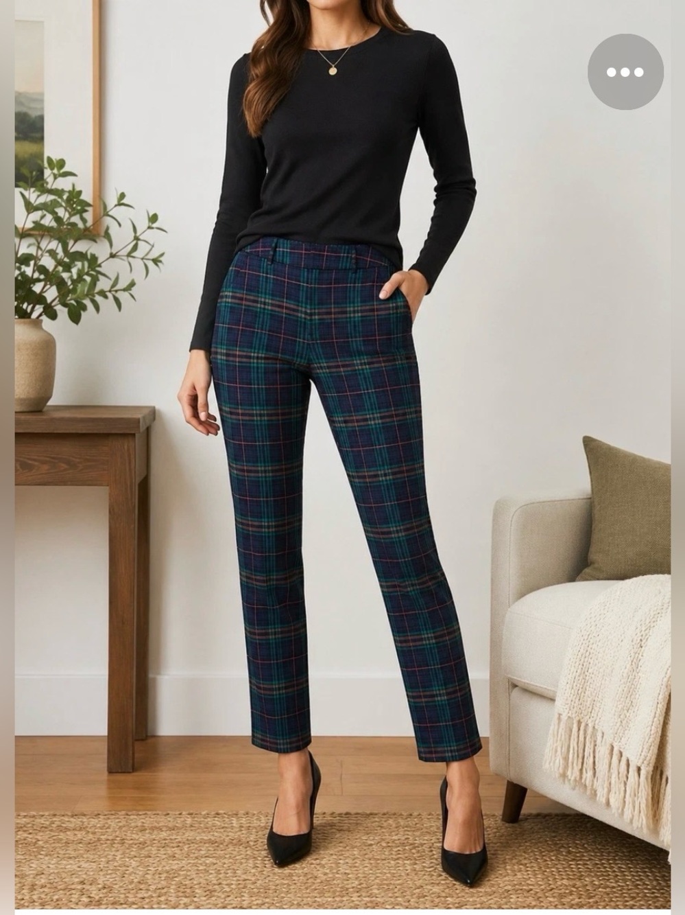 Plaid Tartan Ankle Pants Size 8